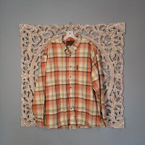 Clearwater Outfitters Plaid Long Sleeve Button Down Shirt Men's XL 100% Cotton